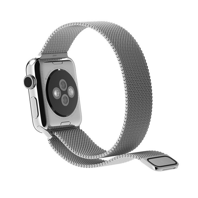 Milanaise-Edelstahlarmband - Silber - Geeignet f&uuml;r Apple Watch 38mm / 40mm / 41mm / 42mm