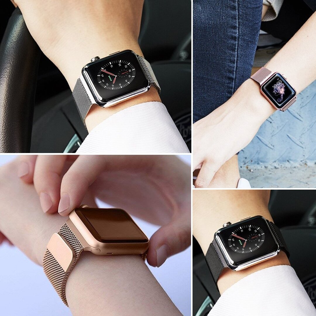 Milanaise-Edelstahlarmband - Rot - Geeignet f&uuml;r Apple Watch 38mm / 40mm / 41mm / 42mm
