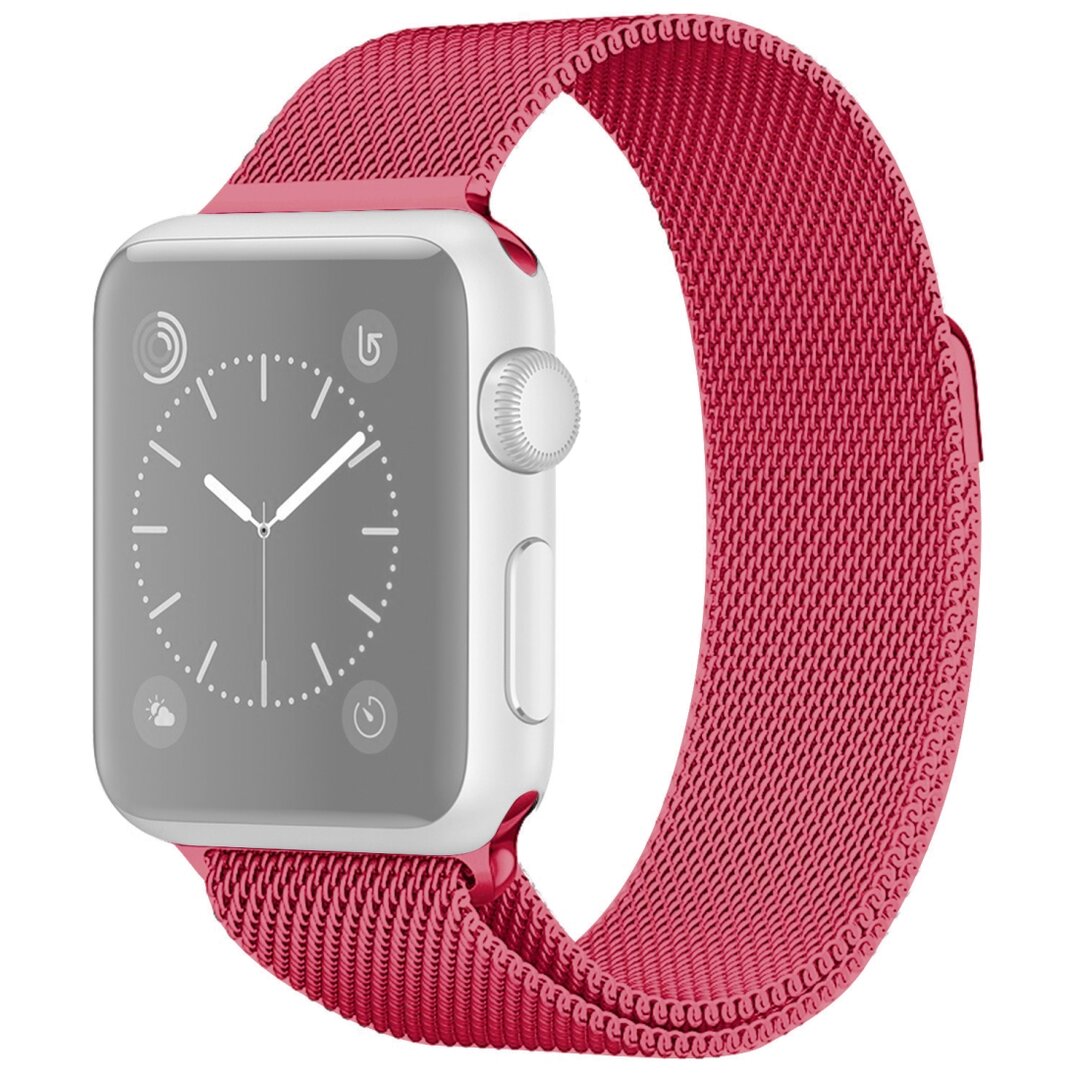 Milanaise Edelstahlband - Pink - Geeignet f&uuml;r Apple Watch 38mm / 40mm / 41mm / 42mm