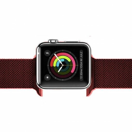 Milanaise-Edelstahlarmband - Rot - Geeignet f&uuml;r Apple Watch 44mm / 45mm / 46mm / 49mm