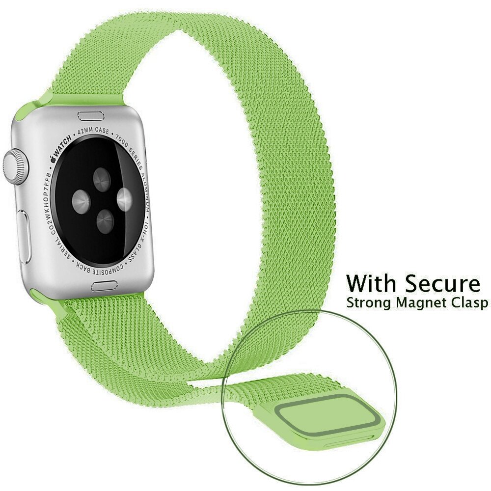 Milanaise-Edelstahlarmband - Gr&uuml;n - Geeignet f&uuml;r Apple Watch 44mm / 45mm / 46mm / 49mm