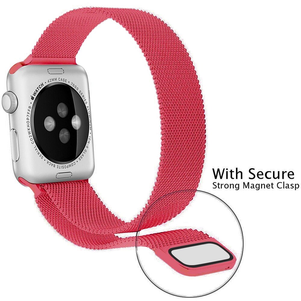 Milanaise-Edelstahlarmband - Rosa - Geeignet f&uuml;r Apple Watch 44mm / 45mm / 46mm / 49mm