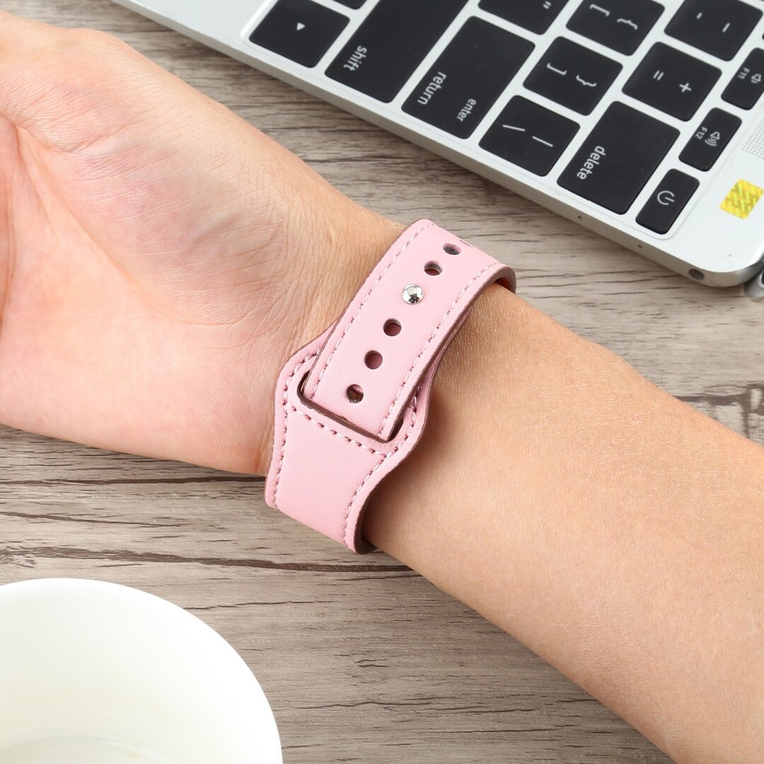 Lederarmband - Rosa - Geeignet f&uuml;r Apple Watch 38mm / 40mm / 41mm / 42mm