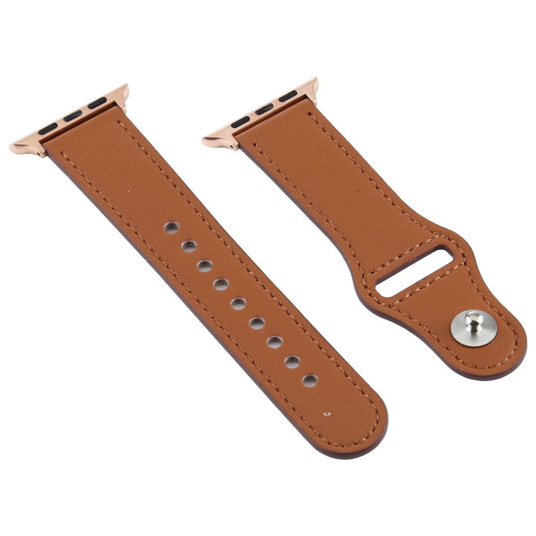 Lederarmband - Braun - Geeignet f&uuml;r Apple Watch 44mm / 45mm / 46mm / 49mm