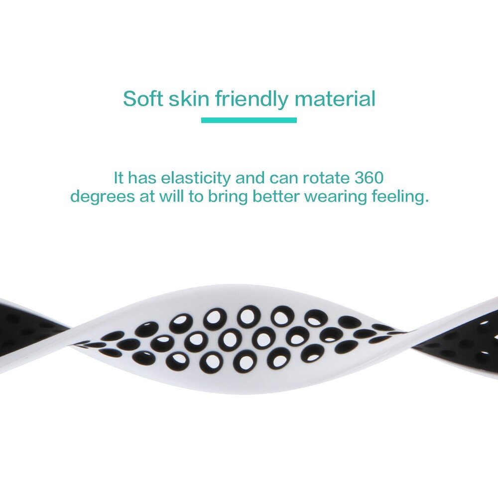 Solo Loop Sportband - Gr&ouml;&szlig;e: M - Wei&szlig; + Schwarz - Geeignet f&uuml;r Apple Watch 44mm / 45mm / 46mm / 49mm