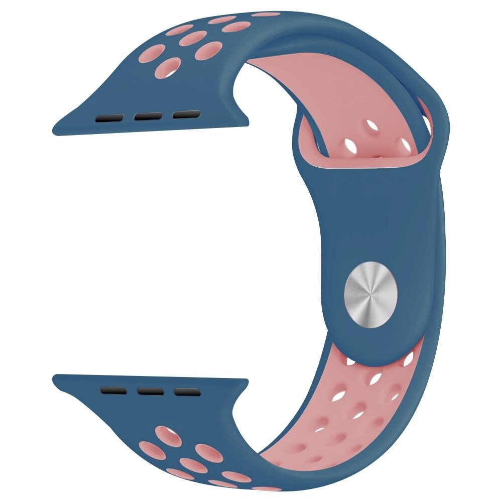 Sportarmband - Gr&ouml;&szlig;e: S/M - Blau + Pink - Geeignet f&uuml;r Apple Watch 38mm / 40mm / 41mm / 42mm