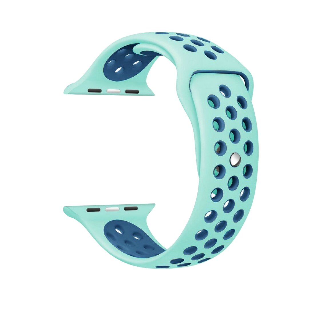 Sportarmband - Gr&ouml;&szlig;e: S/M - Blau + Gr&uuml;n - Geeignet f&uuml;r Apple Watch 38mm / 40mm / 41mm / 42mm