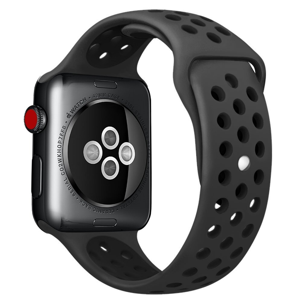 Sportarmband - Gr&ouml;&szlig;e: M/L - Schwarz - Geeignet f&uuml;r Apple Watch 38mm / 40mm / 41mm / 42mm