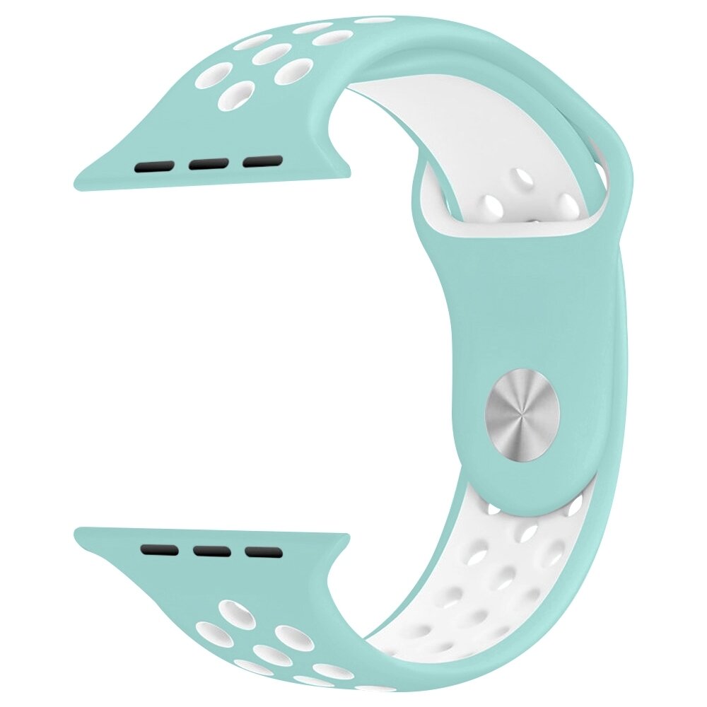 Sportarmband - Gr&ouml;&szlig;e: S/M - Wei&szlig; + Gr&uuml;n - Geeignet f&uuml;r Apple Watch 38mm / 40mm / 41mm / 42mm