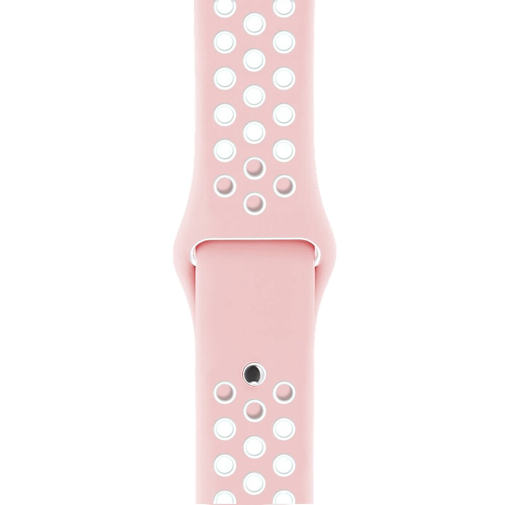 Sportarmband - Gr&ouml;&szlig;e: M/L - Rosa + Wei&szlig; - Geeignet f&uuml;r Apple Watch 38mm / 40mm / 41mm / 42mm
