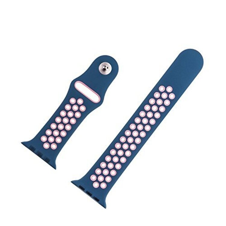 Sportarmband - Gr&ouml;&szlig;e: M/L - Blau + Pink - Geeignet f&uuml;r Apple Watch 38mm / 40mm / 41mm / 42mm