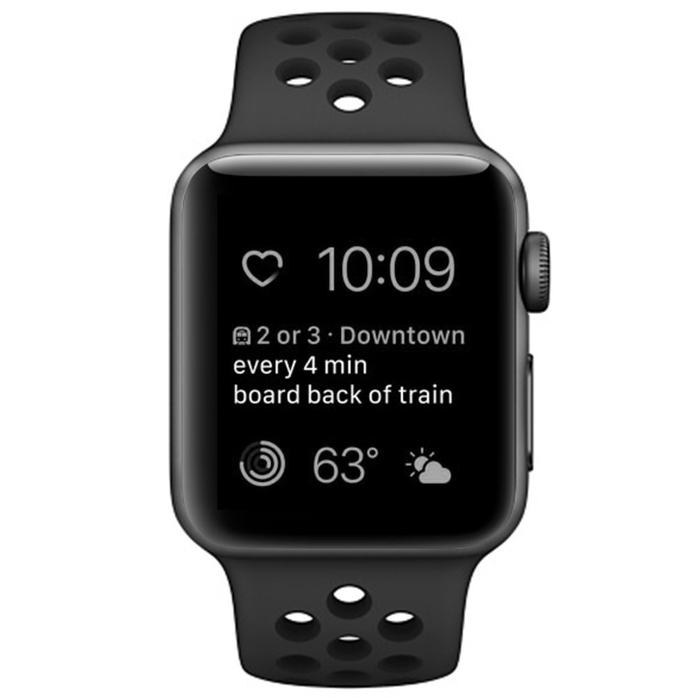 Sportarmband - Gr&ouml;&szlig;e: M/L - Schwarz - Geeignet f&uuml;r Apple Watch 44mm / 45mm / 46mm / 49mm