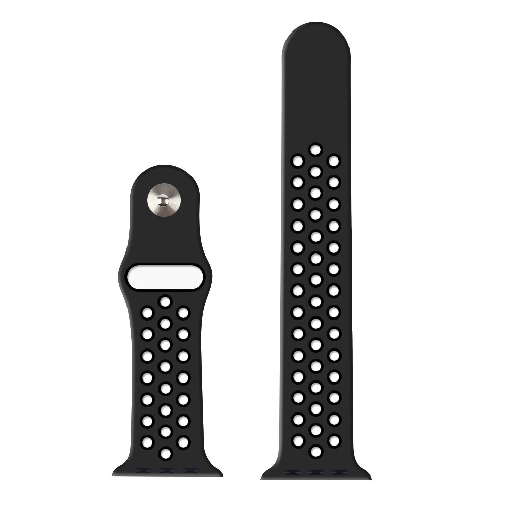 Sportarmband - Gr&ouml;&szlig;e: M/L - Schwarz - Geeignet f&uuml;r Apple Watch 44mm / 45mm / 46mm / 49mm