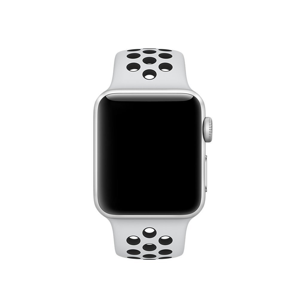 Sportarmband - Gr&ouml;&szlig;e: M/L - Wei&szlig; + Schwarz - Geeignet f&uuml;r Apple Watch 44mm / 45mm / 46mm / 49mm