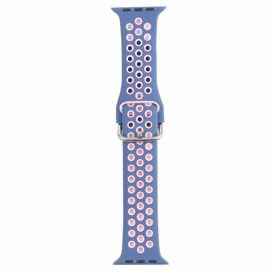 Silikon-Sportband mit Schnalle - Blau Lila + Rosa - Geeignet f&uuml;r Apple Watch 38mm / 40mm / 41mm / 42mm
