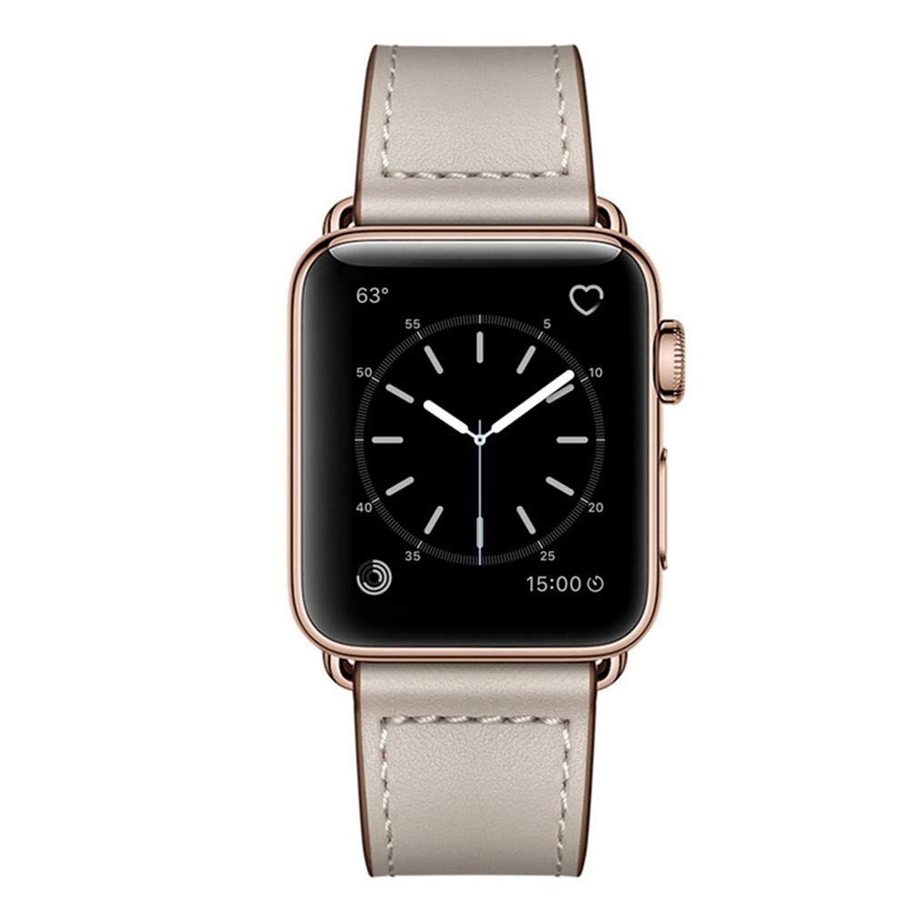 Lederarmband - Taupe - Geeignet f&uuml;r Apple Watch 44mm / 45mm / 46mm / 49mm