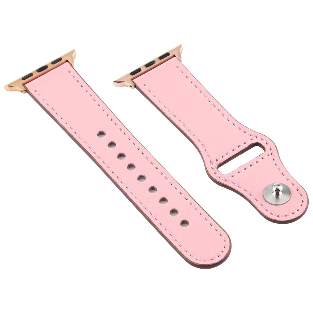 Lederarmband - Rosa - Geeignet f&uuml;r Apple Watch 44mm / 45mm / 46mm / 49mm
