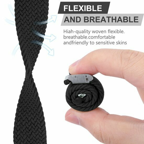 Geflochtenes Armband - Schwarz - Geeignet f&uuml;r Apple Watch 38mm / 40mm / 41mm / 42mm