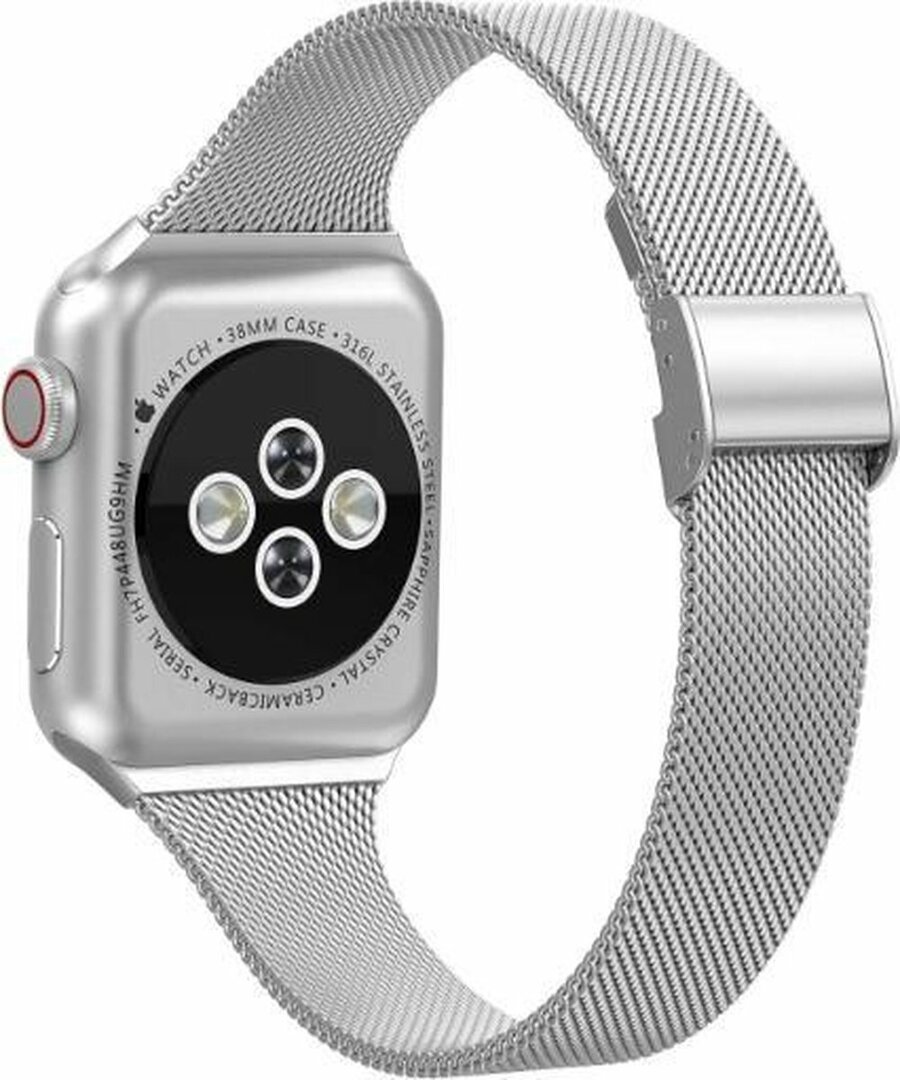 Milanaise Slim Fit Armband - Silber - Geeignet f&uuml;r Apple Watch 38mm / 40mm / 41mm / 42mm