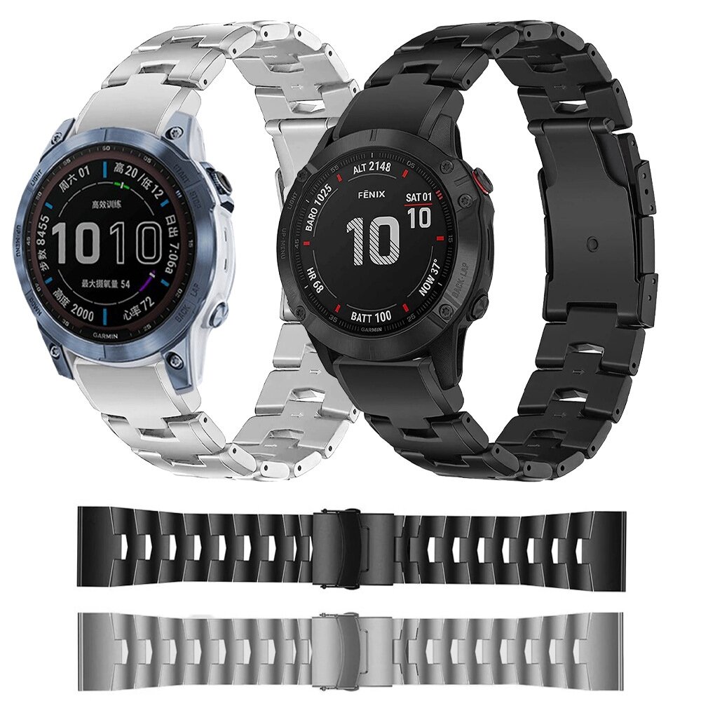 Titanium Gliederarmband - Schwarz - Garmin Fenix 7X / 6X / 5X