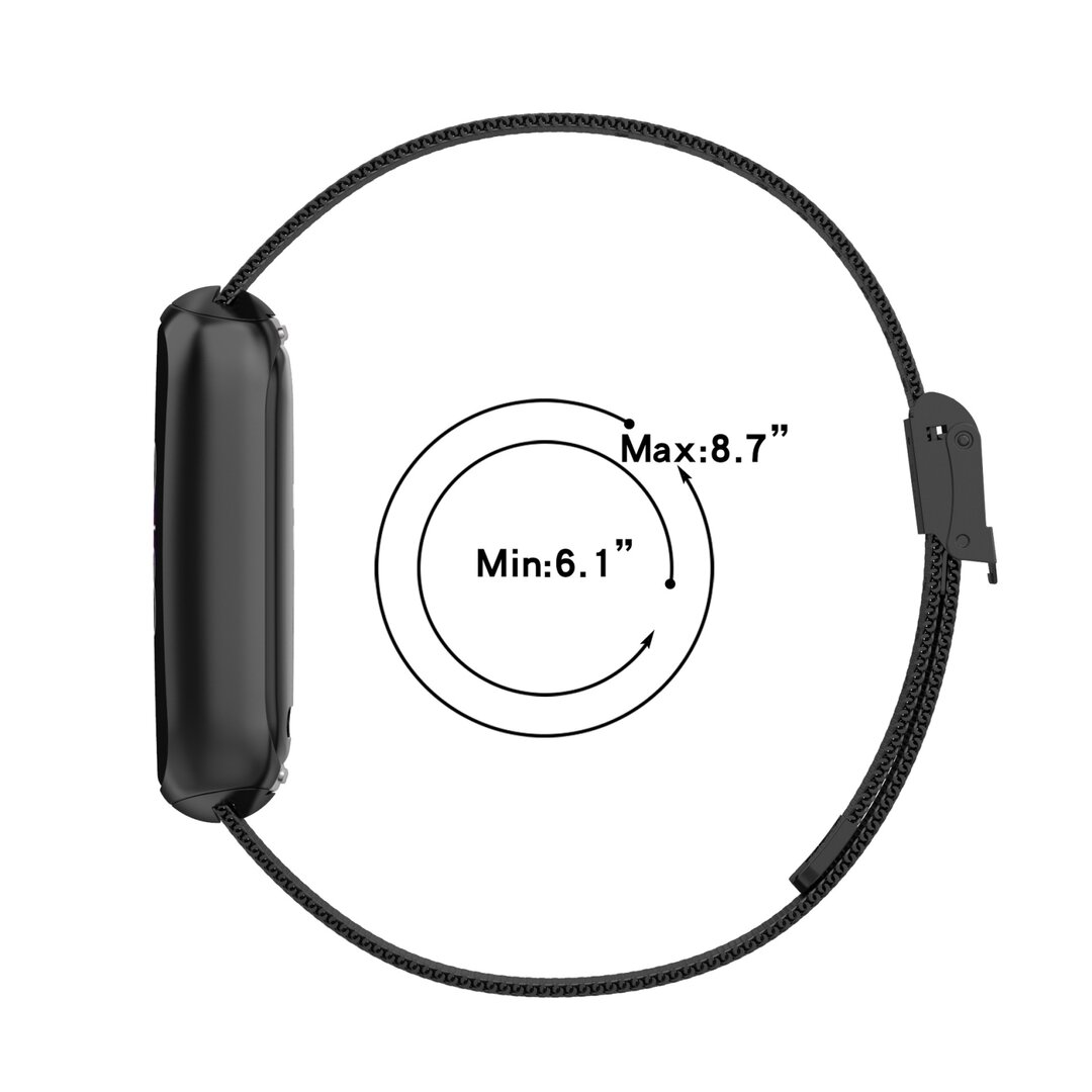 Fitbit Luxe - Milanaise-Armband mit Schnallenverschluss - Schwarz