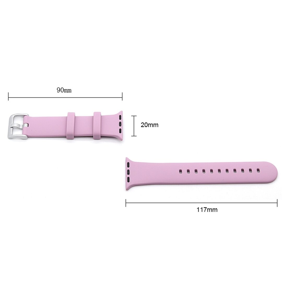 Gummi-Sportarmband mit Schnalle - Dunkelgr&uuml;n - Geeignet f&uuml;r Apple Watch 38mm / 40mm / 41mm / 42mm