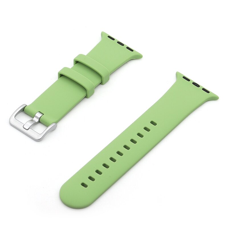 Gummi-Sportarmband mit Schnalle - Gr&uuml;n - Geeignet f&uuml;r Apple Watch 44mm / 45mm / 46mm / 49mm