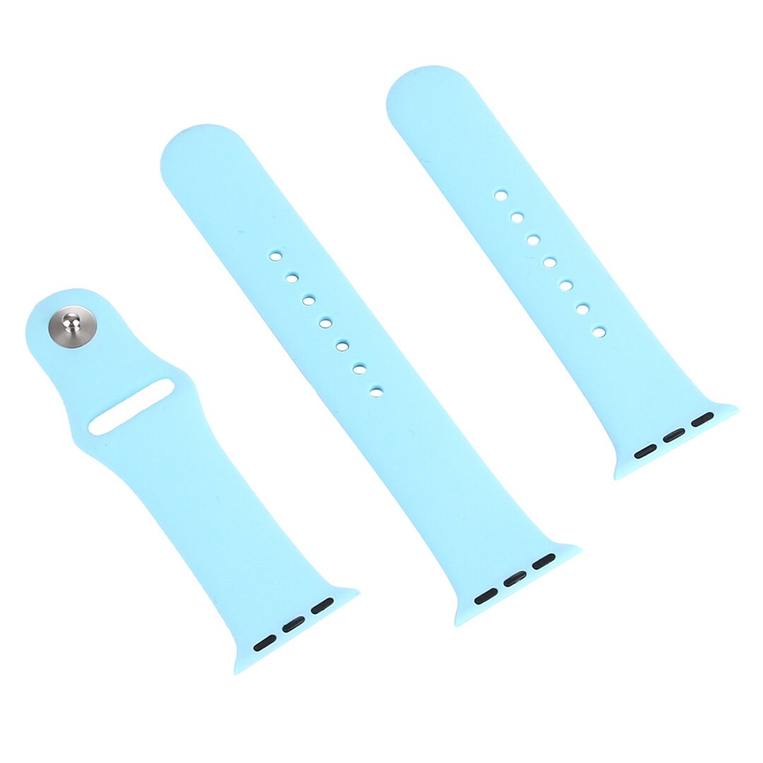 Gummi-Sportband - Babyblau - Geeignet f&uuml;r Apple Watch 38mm / 40mm / 41mm / 42mm