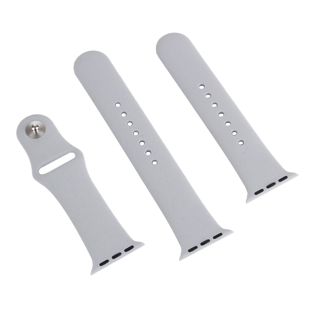 Gummi-Sportband - Grau - Geeignet f&uuml;r Apple Watch 44mm / 45mm / 46mm / 49mm