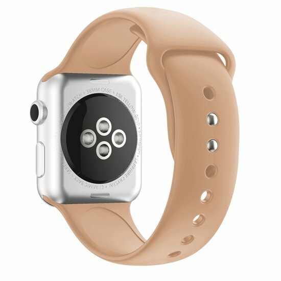 Silikon-Sportband - Walnuss - Doppeldruckknopf-Verschluss - Passend f&uuml;r Apple Watch 44mm / 45mm / 46mm / 49mm
