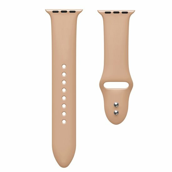 Silikon-Sportband - Walnuss - Doppeldruckknopf-Verschluss - Passend f&uuml;r Apple Watch 44mm / 45mm / 46mm / 49mm