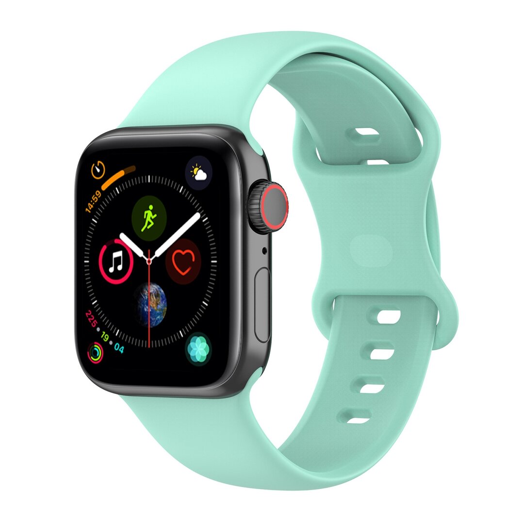 Silikon-Sportband - Mintgr&uuml;n - Gr&ouml;&szlig;e: M/L - Geeignet f&uuml;r Apple Watch 44mm / 45mm / 46mm / 49mm