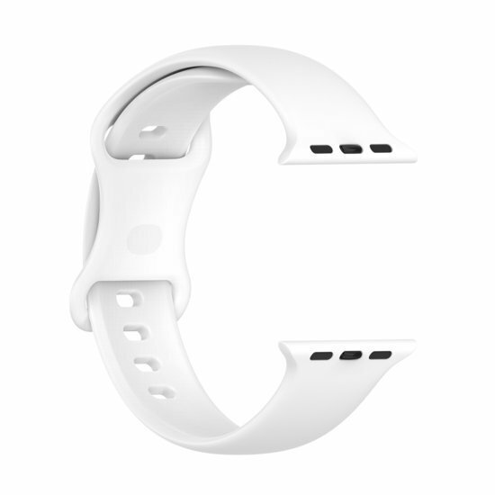 Silikon-Sportband - Wei&szlig; - Gr&ouml;&szlig;e: M/L - Geeignet f&uuml;r Apple Watch 44mm / 45mm / 46mm / 49mm