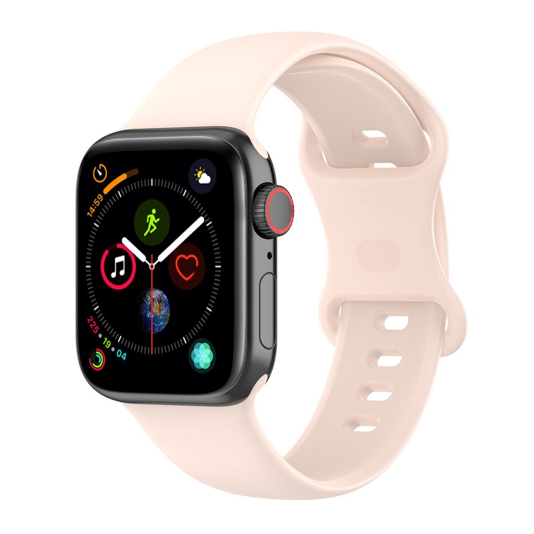 Silikon-Sportband - Sand Pink - Gr&ouml;&szlig;e: M/L - Geeignet f&uuml;r Apple Watch 44mm / 45mm / 46mm / 49mm