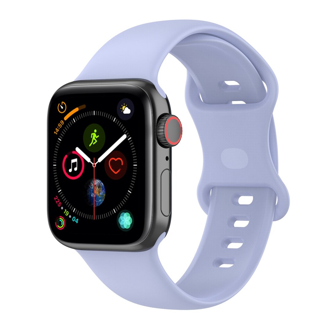 Silikon-Sportband - Hellviolett - Gr&ouml;&szlig;e: M/L - Passend f&uuml;r Apple Watch 44mm / 45mm / 46mm / 49mm