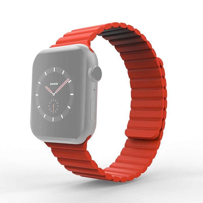 Silikon Loop Armband - Rot - Geeignet f&uuml;r Apple Watch 44mm / 45mm / 46mm / 49mm