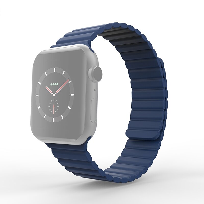 Silikon Loop Armband - Dunkelblau - Geeignet f&uuml;r Apple Watch 44mm / 45mm / 46mm / 49mm