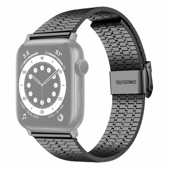 Metallband - Schwarz - Geeignet f&uuml;r Apple Watch 38mm / 40mm / 41mm / 42mm