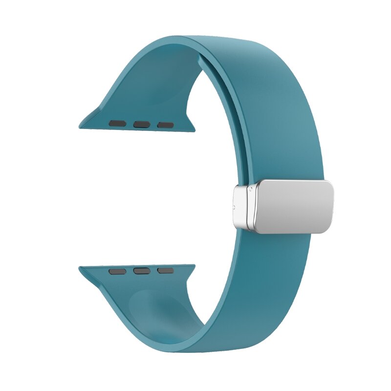 Silikonarmband - Faltschlie&szlig;e - Cyan - Geeignet f&uuml;r Apple Watch 38mm / 40mm / 41mm / 42mm