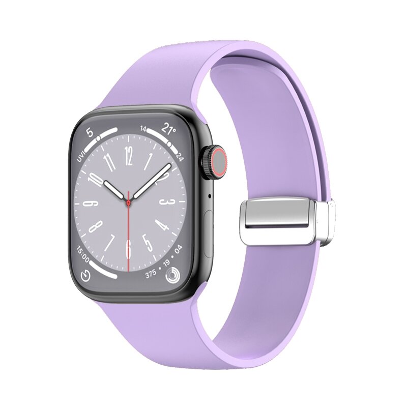 Silikonarmband - Faltschlie&szlig;e - Lila - Geeignet f&uuml;r Apple Watch 38mm / 40mm / 41mm / 42mm