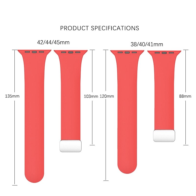 Silikonarmband - Faltschlie&szlig;e - Lila - Geeignet f&uuml;r Apple Watch 38mm / 40mm / 41mm / 42mm