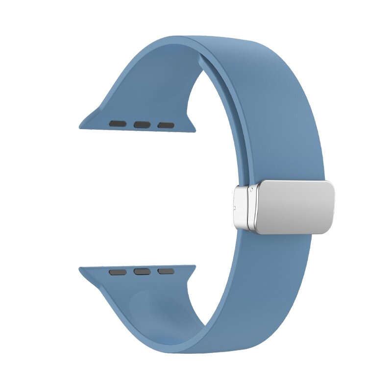 Silikonarmband - Faltschlie&szlig;e - Blau - Geeignet f&uuml;r Apple Watch 38mm / 40mm / 41mm / 42mm