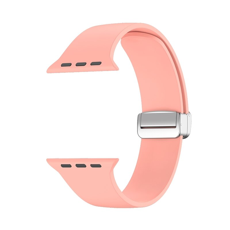 Silikonarmband - Faltschlie&szlig;e - Pink - Geeignet f&uuml;r Apple Watch 38mm / 40mm / 41mm / 42mm