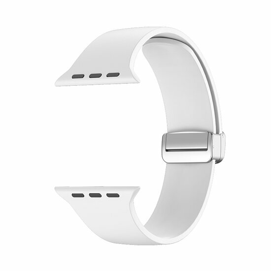 Silikonarmband - Faltschlie&szlig;e - Wei&szlig; - Geeignet f&uuml;r Apple Watch 44mm / 45mm / 46mm / 49mm
