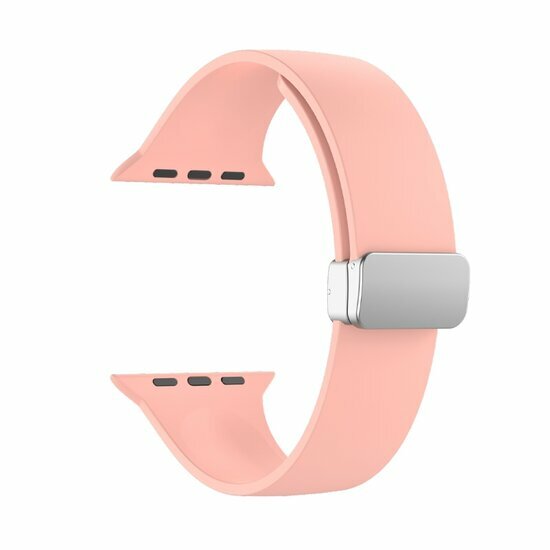 Silikonarmband - Faltschlie&szlig;e - Pink - Geeignet f&uuml;r Apple Watch 44mm / 45mm / 46mm / 49mm