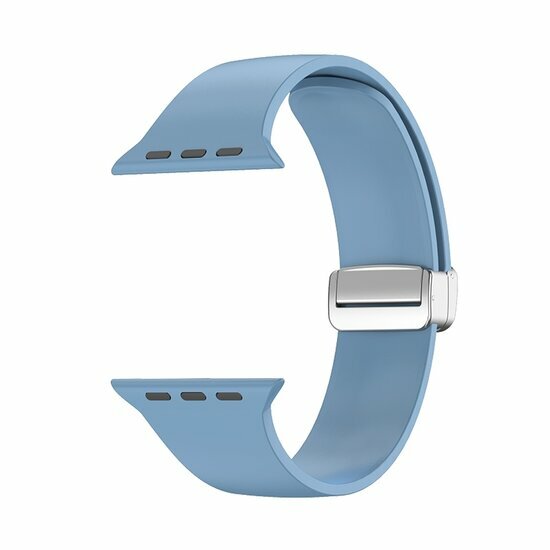 Silikonarmband - Faltschlie&szlig;e - Blau - Geeignet f&uuml;r Apple Watch 44mm / 45mm / 46mm / 49mm