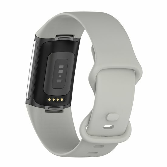 FitBit Charge 5 &amp; 6 Sportband mit Doppelschlaufe - Mattgrau - Gr&ouml;&szlig;e: S