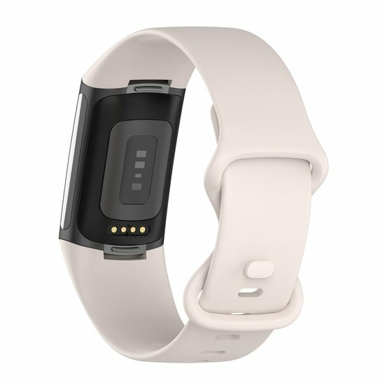 FitBit Charge 5 &amp; 6 Sportband mit Doppelschlaufe - Mondwei&szlig; - Gr&ouml;&szlig;e: L