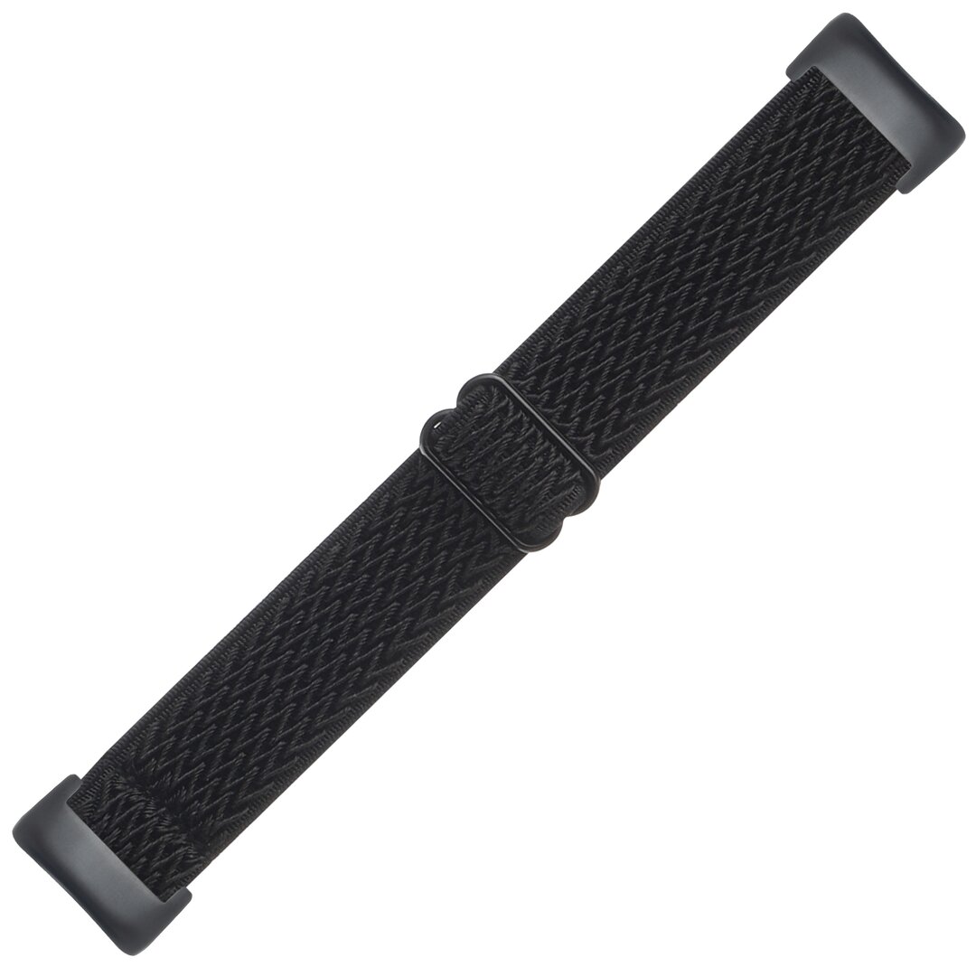 FitBit Charge 5 &amp; 6 Elastisches Solo-Schleifen-Nylonband - Schwarz