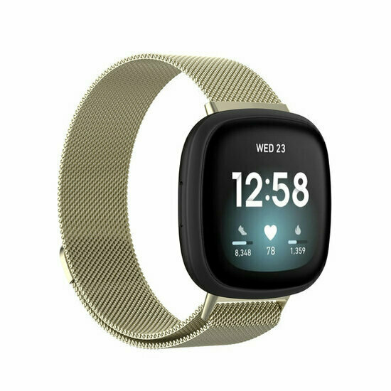 Fitbit Versa 3/4 &amp; Sense 1/2 milanaise Armband - Small - Vintage gold